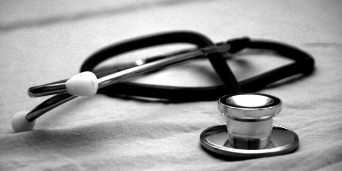black and gray stethoscope